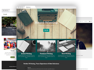 A variety of fully customizable website themes